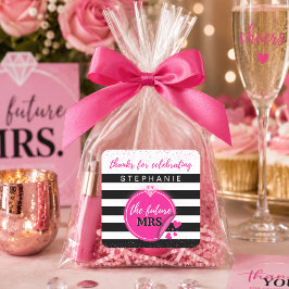 Roze Glam Future Mrs Bruidsuitnodiging Vierkante Sticker
