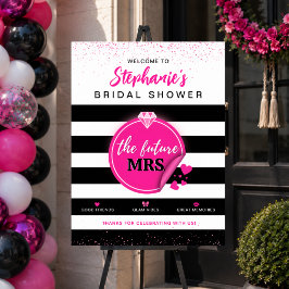 Roze Glam Future Mrs Bruiloft Welcome Bord Poster