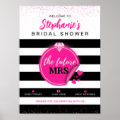 Roze Glam Future Mrs Bruiloft Welcome Bord Poster (Voorkant)