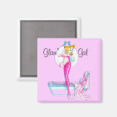 Roze Glam' Gal Magnet (Voorkant / Achterkant)