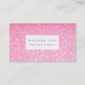 Roze Glam Glitter Glamour Mode Stylist Visitekaartje (Voorkant)