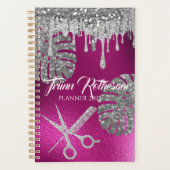 Roze Glam Glitter Hair Salon Planner (Voorkant)