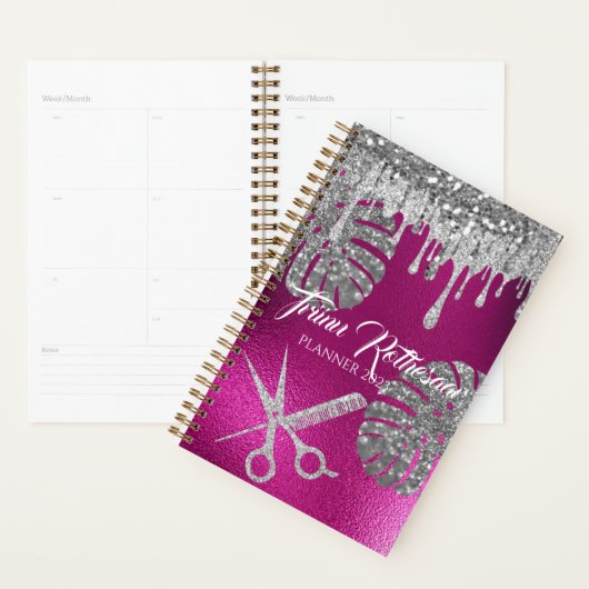 Roze Glam Glitter Hair Salon Planner (Display)