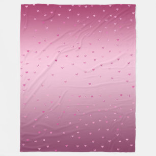 Roze glam Glitter Hearts Fleece Deken