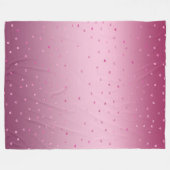Roze glam Glitter Hearts Fleece Deken (Voorkant (Horizontaal))
