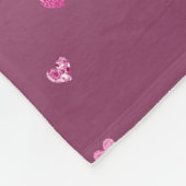 Roze glam Glitter Hearts Fleece Deken (Hoek)