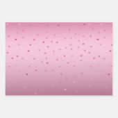 Roze glam Glitter Hearts Inpakpapier Vel (Voorkant)