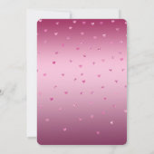 Roze glam Glitter Hearts Kaart (Achterkant)