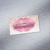 Roze Glam Glitz Glitter Lippen Magnetisch Visitekaartje (Voorbeeld)