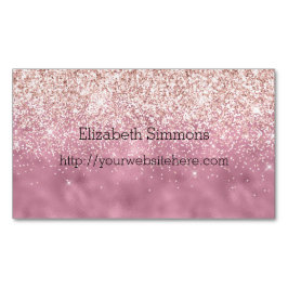 Roze Glam Glitz Glitter Magnetisch Visitekaartje