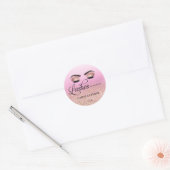 Roze Glam Gold Glitter Eyelash Cleanser Lash Bath Ronde Sticker (Envelop)