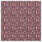Roze Glam Gold Leopard Print Stof (Close Up)