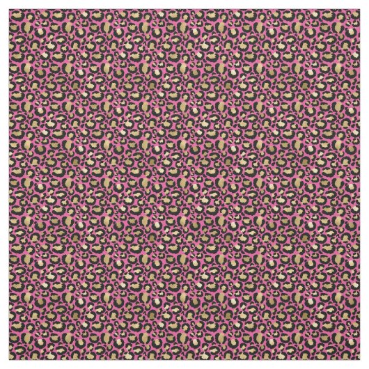 Roze Glam Gold Leopard Print Stof (Swatch)