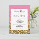 Roze Glam Gold Sparkle Glitter Vrijgezellenfeest Kaart (Staand voorkant)