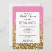 Roze Glam Gold Sparkle Glitter Vrijgezellenfeest Kaart (Voorkant)