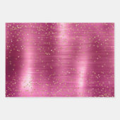 Roze Glam Goud Glitter Confetti Inpakpapier Vel (Voorkant 3)