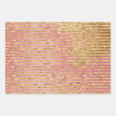 Roze Glam Goud Kerstboom Strepen Sparkle Inpakpapier Vel (Voorkant 2)