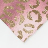 Roze Glam Goud Luipaard Dierenprint Fleece Deken (Hoek)
