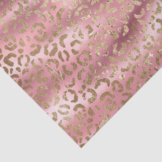 Roze Glam Goud Luipaard Dierenprint Tissuepapier (Detail)