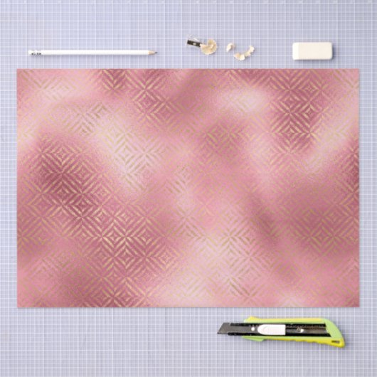 Roze Glam Goud Tissuepapier (Craft)