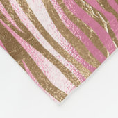 Roze Glam Goud Zebra Dierenprint Fleece Deken (Hoek)