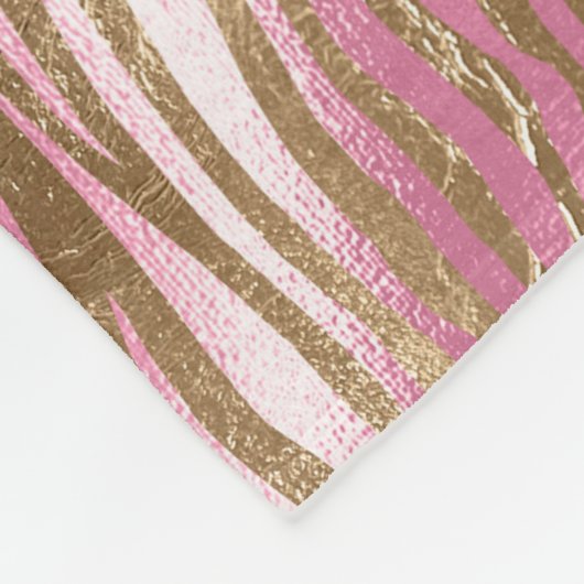 Roze Glam Goud Zebra Dierenprint Fleece Deken (Hoek)