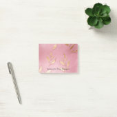 Roze Glam Gouden Bladeren Post-it® Notes (Kantoor)