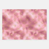 Roze Glam Gouden Diamanten Inpakpapier Vel (Voorkant)