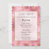 Roze Glam Gouden Diamanten Kaart (Voorkant)