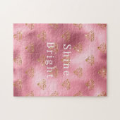 Roze Glam Gouden Diamanten Legpuzzel (Horizontaal)