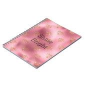 Roze Glam Gouden Diamanten Notitieboek (Linkerzijde)