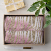 Roze Glam Gouden Glitter Zebra Print Tissuepapier (Geschenk)