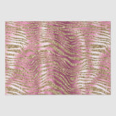 Roze Glam Gouden Glitter Zebra Print Tissuepapier (Voorkant)