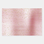 Roze Glam Gouden Glitters Confetti  Inpakpapier Vel (Voorkant)