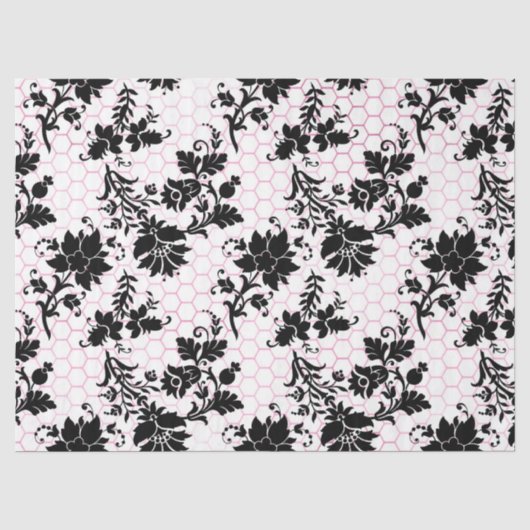 Roze Glam Honingraat Serie Ontwerp #17 Tissuepapier (Voorkant)