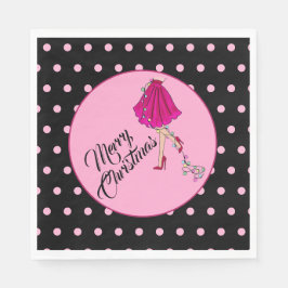 Roze Glam Kerst Servet