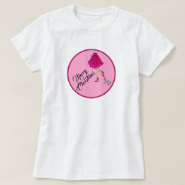 Roze Glam Kerst T-shirt