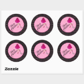 Roze Glam Kerstmis Ronde Sticker (Vel)