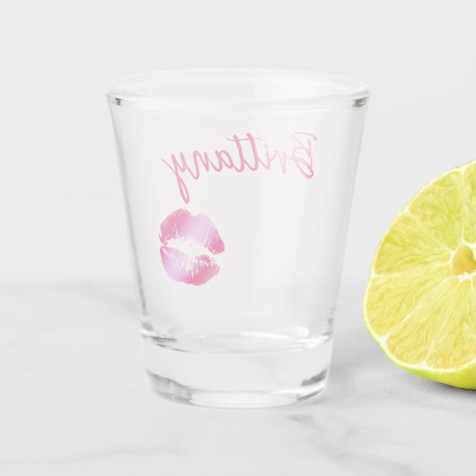 Roze Glam Kisses Shot Glas (Achterkant)