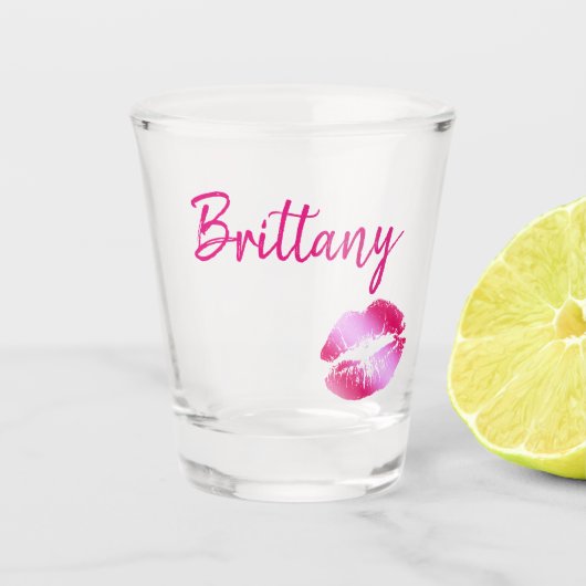 Roze Glam Kisses Shot Glas (Voorkant)