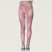 Roze Glam Leopard Print Leggings (Voorkant)