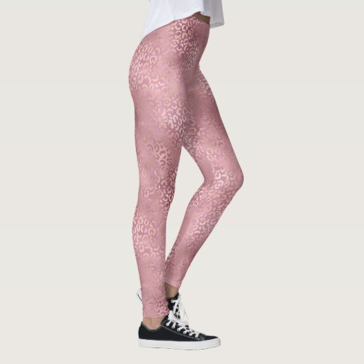Roze Glam Leopard Print Leggings (Rechts)