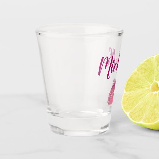 Roze glam lippen shot glas (Links)