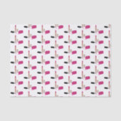 Roze glam lipstick & nagels Pools schoonheidspatro Tissuepapier (Voorkant)