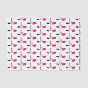 Roze glam lipstick & nagels Pools schoonheidspatro Tissuepapier