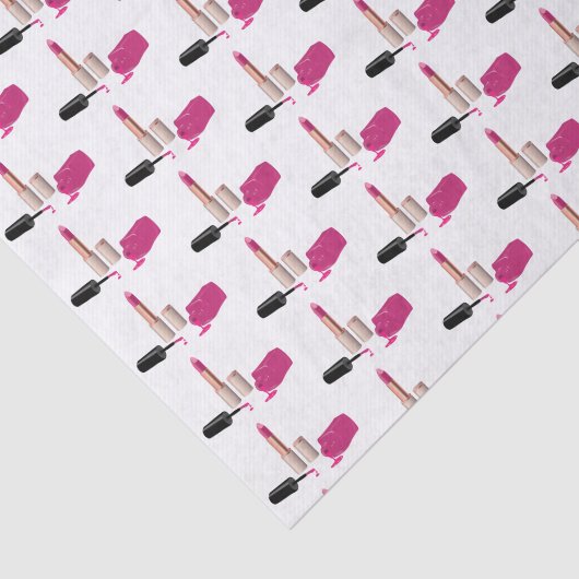 Roze glam lipstick & nagels Pools schoonheidspatro Tissuepapier (Detail)