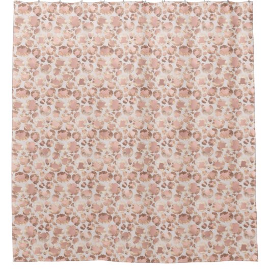 Roze Glam Luipaard Print Douchegordijn (Voorkant)