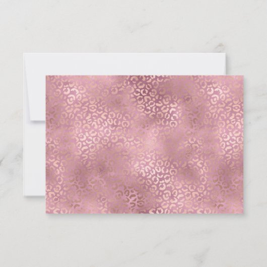 Roze Glam Luipaard Print Kaart (Achterkant)