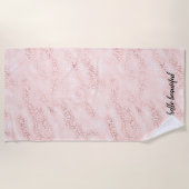 Roze Glam Luipaardprint Ombre Strandlaken (Voorkant)