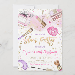Roze Glam Make-up Spa Verjaardag Kaart